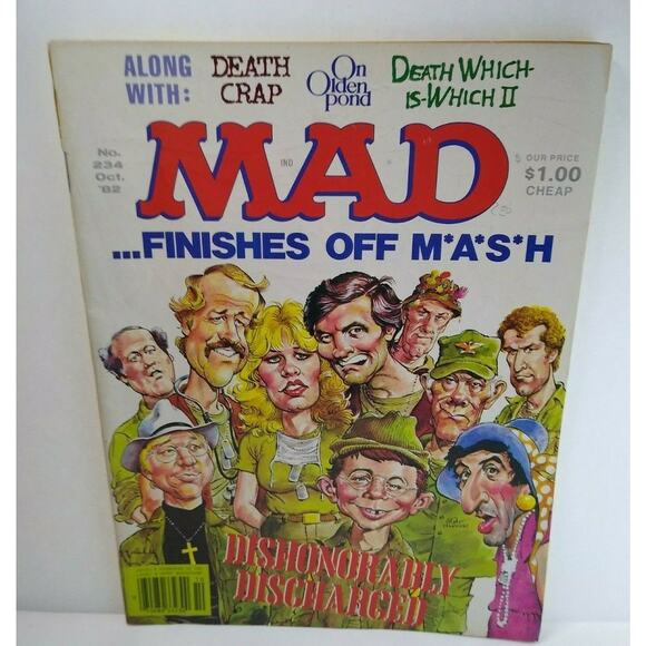 MAD Magazine Oct 1982 #234 Mash Death Wish Charles Bronson 20/20 Barbara Walters - Picture 2 of 8
